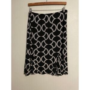 Biyaycda Women Skirt Large Black Geometric Stretch Pull On Ruffle Grunge Y2K